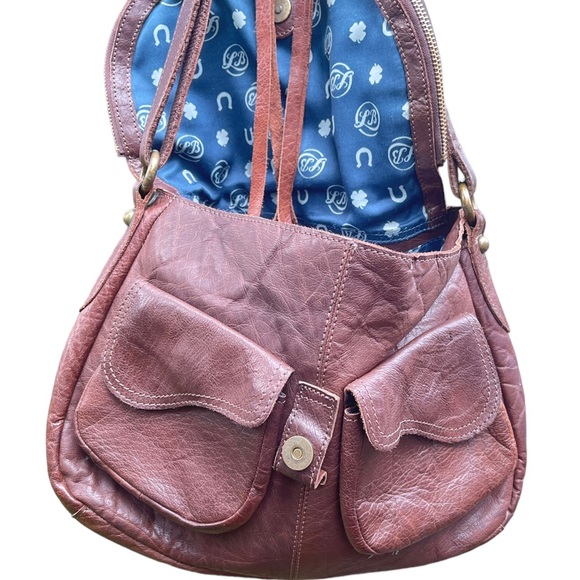 Lucky Brand | Brandy & Chocolate Piece Train Leather Shoulder Bag - Picture 4 of 11